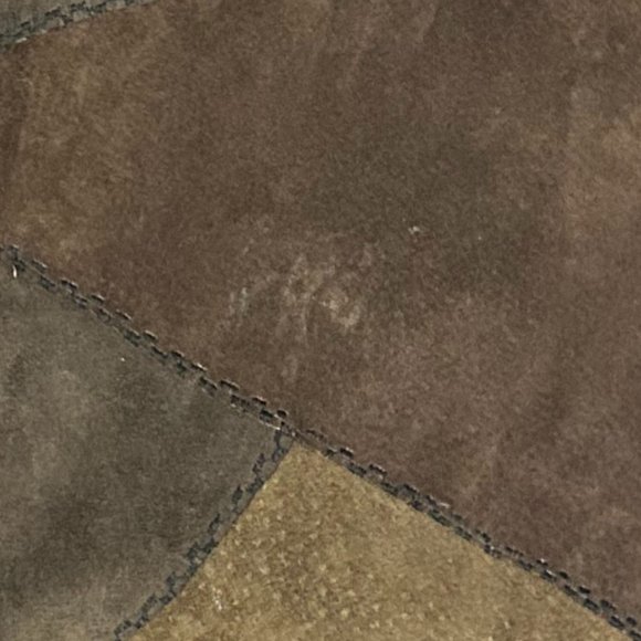 Vintage Boho Genuine Brown Suede Patchwork Vest L/LX (no tag) - Picture 4 of 4